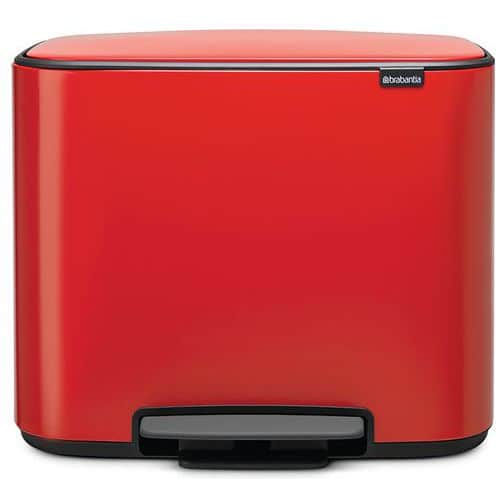 Odpadkový koš s nožním pedálem Bo Pedal bin 11 + 23 l Brabantia červený Víko Soft Close<br />Včetně plastového vnitřního koše.<br />Vhodné pro selektivní třídění.