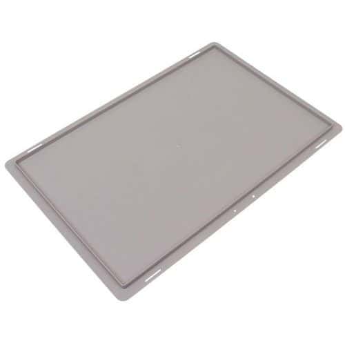 Plastové víko ke skládacím přepravkám 600 x 400 mm Vhodné pro všechny skládací kontejnery se základnou o rozměrech 600 x 400 mm.<br />Tři drážky pro páskování na delší straně.<br />Možnost stohování na víku.<br />Vhodné pro styk s potravinami.<br />Odnímatelné odkládací víko.