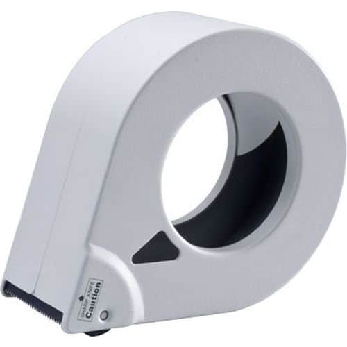 Odvíječ lepicí pásky šířky 38 mm Celokovový odvíječ lepicí pásky s brzdou pro uzavírání kartonů.<br />Maximální šíře pásky do 38 mm.<br />Páska je uzavřená uvnitř odvinovače.<br />Jednoduché použití a odtržení pásky pomocí ozubené čepele.
