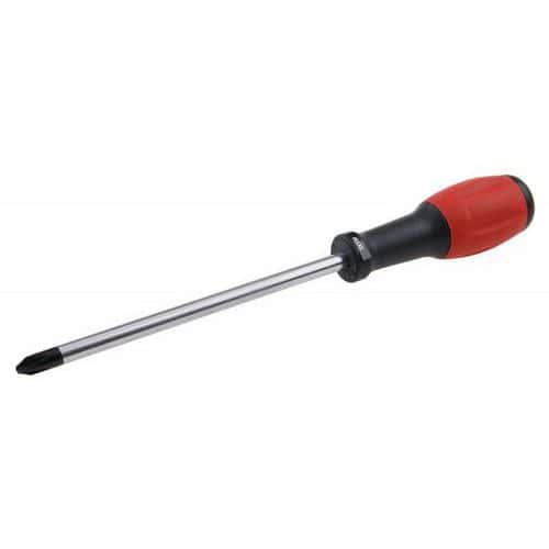 Křížový šroubovák philips PH3 x 150 mm Klasický šroubovák vyrobený z kvalitní chromovanadiové ocelí.<br />Kalený magnetický hrot.<br />Rukojeť z kombinace polypropylenu a pryže zaručuje dobré protiskluzové vlastnosti a dobrou odolnost vůči nárazům a chemikáliím.