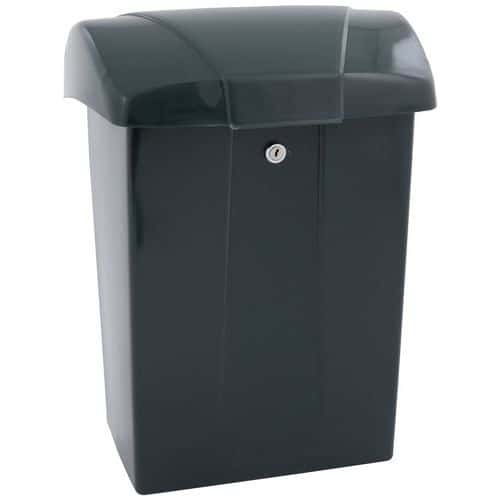 Plastová poštovní schránka 20 l zelená Polyethylenová poštovní schránka pro použití na stěně nebo na poště. <br />Otvor pod klapkou (45 x 265 mm). <br />Zámek na přední straně.