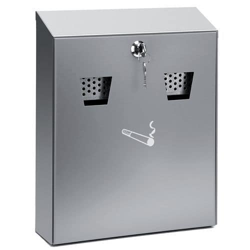 Nástěnný popelník z nerezové oceli V: 32 cm Nástěnný popelník s perforovanou zapuštěnou deskou