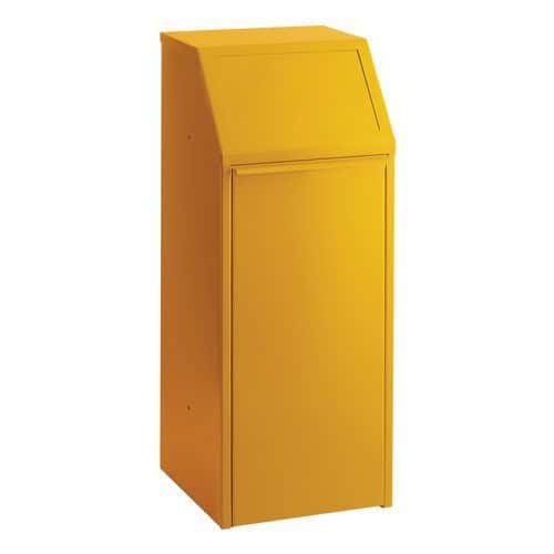 Popelnice na recyklovaný odpad 70 l žlutá Kovový sběrač s tlakovým otvorem. Dodává se s kovovou vložkou (33x35x57 cm)