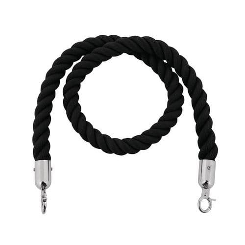 Konopná šňůra o průměru 3 cm černá/chromovaná 1