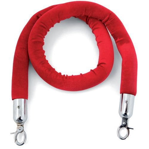 Sametová šňůra průměr 4 cm červená/chromovaná 1