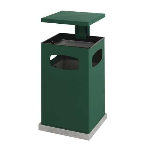 Odpadkový koš s popelníkem s odnímatelným víkem 80 l zelený Popelník s odnímatelným víkem - 80 l<br />3 široké otvory pro odkládání odpadků. <br />S kovovým košem
