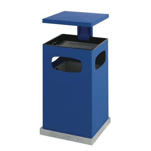 Odpadkový koš s popelníkem s odnímatelným víkem 80 l modrý Popelník s odnímatelným víkem - 80 l<br />3 široké otvory pro odkládání odpadků. <br />S kovovým košem