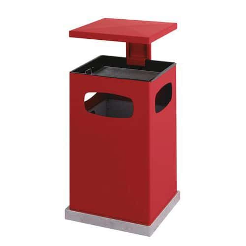 Odpadkový koš s popelníkem s odnímatelným víkem 80 l červený Popelník s odnímatelným víkem - 80 l<br />3 široké otvory pro odkládání odpadků. <br />S kovovým košem