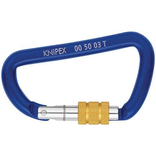 Karabiny Knipex s pojistkou Hliníkové karabiny vhodné pro použití na stavbách