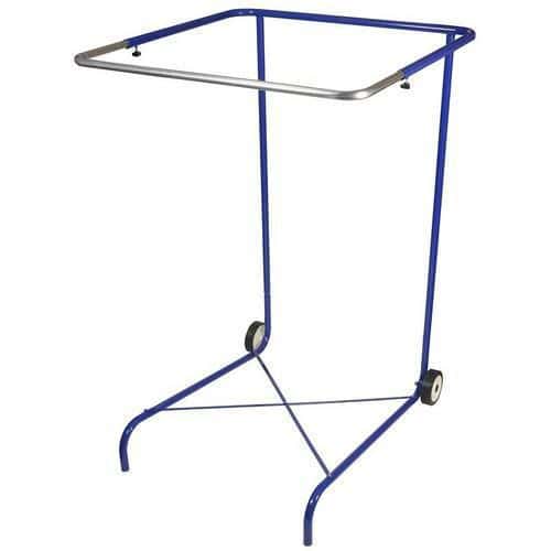 Velkoobjemový pojízdný stojan na odpadkové pytle Stojan na velkoobjemové odpadkové pytle.<br />Opatřen dvěma kolečky o průměru 160 mm.<br />Teleskopicky nastavitelná výška (max.<br />2 500 m) i šířka (max.<br />1 300 m).<br />3 nastavitelné pozice na výšku 1 m pro objem 1 000 litrů