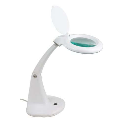 LED laboratorní lampa Manutan Expert Potos s kruhovou lupou