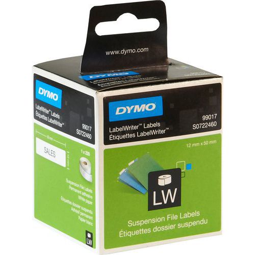 Štítky na závěsné desky Štítky na závěsné desky pro tiskárny štítků DYMO LabelWriter v papírovém provedení.<br />možnost použití také pro dříve dodávané modely LW EL60 a LW 320