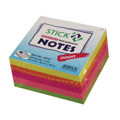 Samolepící bločky Samolepící bločky - balení 5 x 80 listů<br />samolepící neonové bločky v kostce<br />5 x 80 listů