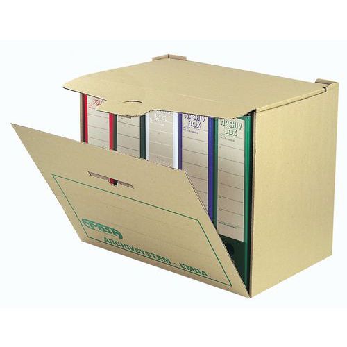 Skupinový box pro archivní boxy Archivační boxy - balení 5 ks<br />vyrobeno z recyklovaného papíru<br />hladká ruční lepenka<br />dodáváno v rozloženém stavu ve formě jednoduchých skládaček<br />atest zdravotní nezávadnosti<br />trvanlivost - extrémní mechanická odolnost ve srovnání s jinými běžnými materiály<br />gramáž 1.000 - 2.000 g/m2<br />prodej po balení 5 ks