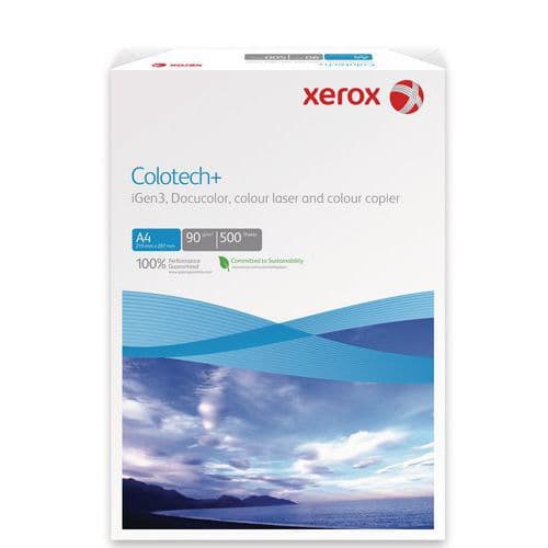 Xerox Colotech Karton = 4 x 250 listů<br />vhodný pro graficky náročné tisky a reprezentativní práce<br />prodej po kartonech<br />pro hmotnost 90 g/m2