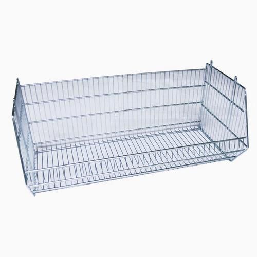 Drátěný box 40 x 96 x 40 cm Stohovatelný drátěný koš vhodný pro skladovací účely. Polootevřená přední strana umožňuje snadný přístup i ke stohovaným košům a rychlé plnění či odebírání obsahu. Stohovatelnost bez potřeby spojovacího materiálu. Možnost dokoupení dělící mřížky a držáku na etiketu.<br />materiál: svařovaný pozinkovaný drát<br />rozměry v x š x h: 40 x 96 x 40 cm<br />nosnost: 70 kg<br />barva: stříbrná<br />možnost dokoupení dělící mřížky a držáku na etiketu