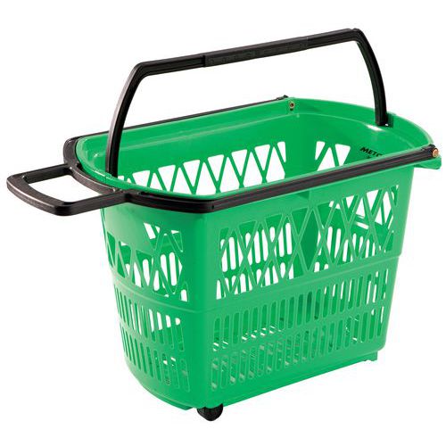 Plastový nákupní košík s kolečky