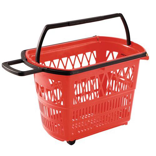 Plastový nákupní košík s kolečky