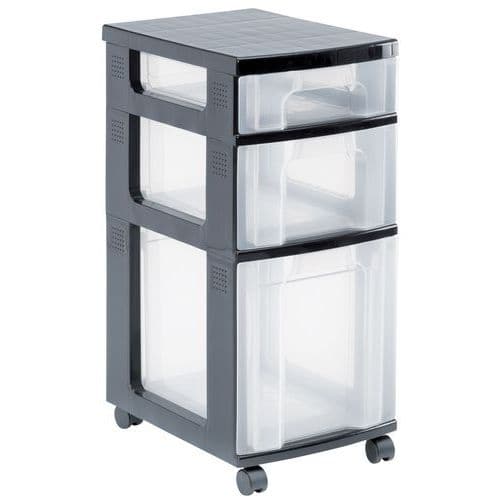 Mobilní stojan s úložnými boxy