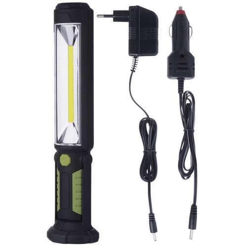 COB LED montážní nabíjecí lampa s magnetem Stříbrná hliníková svítilna se světelným LED zdrojem a zápěstním poutkem.