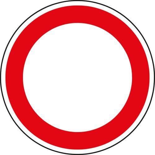 Dopravní značka Zákaz vjezdu všech vozidel (v obou směrech) (B1) Zákazová dopravní značka Zákaz vjezdu všech vozidel (v obou směrech) se stavebním technickým osvědčením vydaným akreditovanou zkušební laboratoří Technického a zkušebního ústavu stavebního Praha