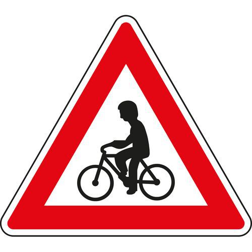 Dopravní značka Cyklisté (A19) Výstražná dopravní značka Cyklisté se stavebním technickým osvědčením vydaným akreditovanou zkušební laboratoří Technického a zkušebního ústavu stavebního Praha