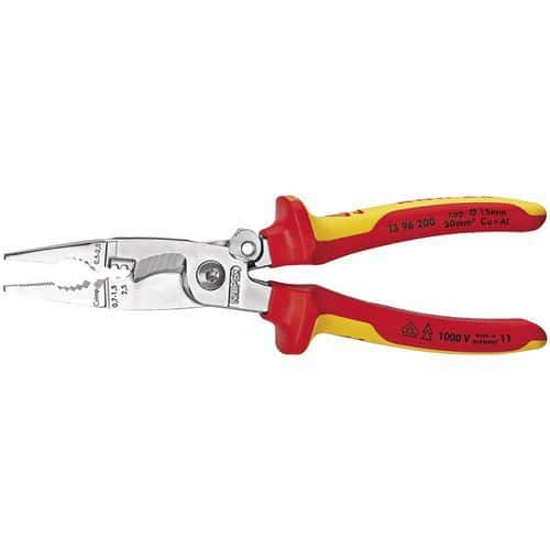 Elektroinstalační kleště Knipex 200 mm Multifunkční kombinované kleště pro elektroinstalace.<br />Vhodné na uchopování plochého i kulatého materiálu