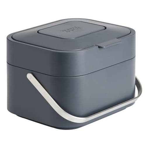 Odpadkový koš Intelligent Waste Stack 4 grafitový Malý kompaktní plastový odpadkový koš o objemu 4 litry