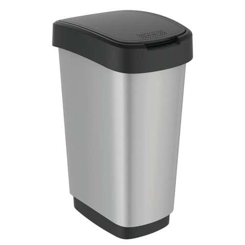 Odpadkový koš Twist 25 l šedý Vnitřní odpadkový koš z robustního syntetického materiálu. <br />Vybaven odnímatelným víkem
