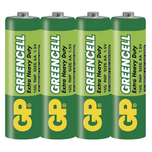Zinkochloridová baterie GP Greencell R6 (AA) fólie Zinkochloridové baterie