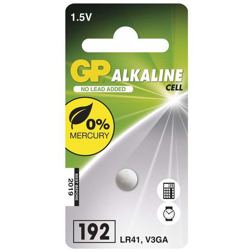 Alkalická knoflíková baterie GP LR41 (192F)