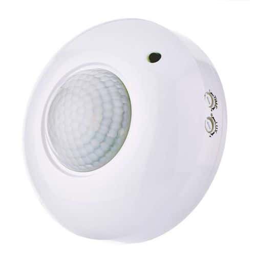 PIR senzor (pohybové čidlo) IP20 C 1200W bílý detekční dosah: 6 m<br />detekční úhel: 360°<br />napájení: 230 V~/50 Hz<br />barva: bílá<br />krytí: IP20<br />typ senzoru: PIR<br />doba sepnutí: min. 10 sekund – max. 7 minut<br />max. zátěž kapacitní: 300 W<br />citlivost: <lt/>3 Lux<br />max. záťěž odporová: 1200 W<br />prodejní obal: 1 ks