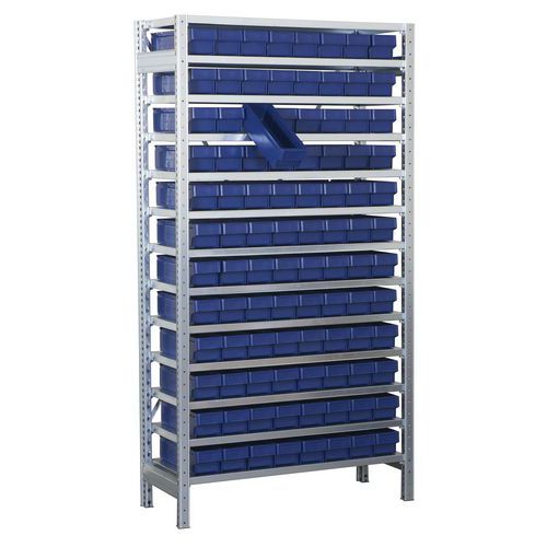 Regál s 96 zásuvnými boxy