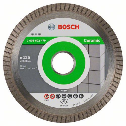 Bosch - Diamantový řezný kotouč Best for Ceramic Extra-Clean Turbo 125 x 22