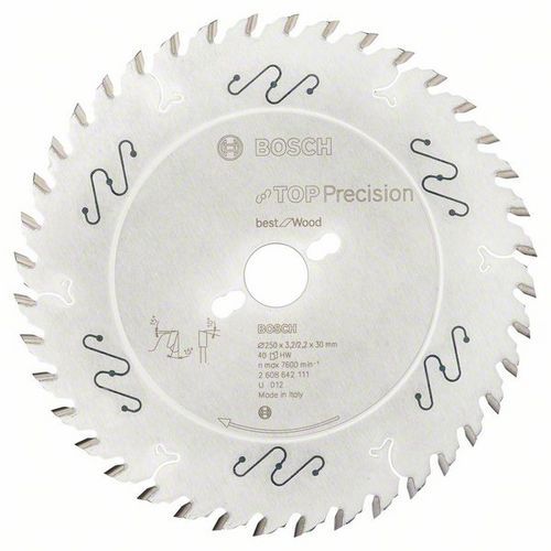 Bosch - Pilový kotouč do okružních pil Top Precision Best for Wood 250 x 30 x 3