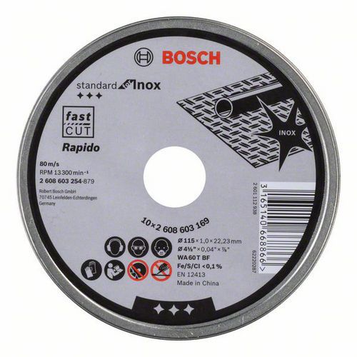 Bosch - Řezný kotouč rovný Standard for Inox - Rapido WA 60 T BF