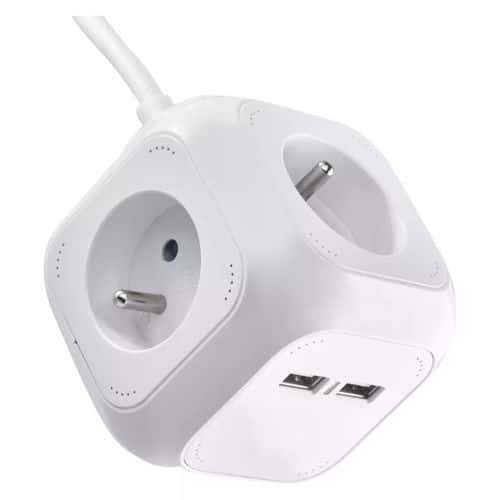 Prodlužovací kabel kostka Emos s USB