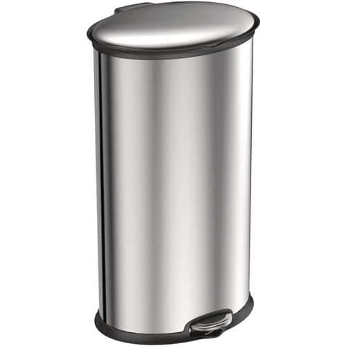 Odpadkový koš Ellipse Step Bin 30 l z nerezové oceli – EKO Elegantní elipsovitý pedálový odpadkový koš z broušené nerezové oceli s povrchovou úpravou proti otiskům prstů. <br />Vybaven víkem s tichým zavíráním