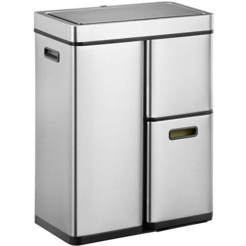 Elegantní odpadkový koš Mirage Plus Sensor Recycler 30 + 15 + 15 l Elegantní odpadkový koš pro selektivní třídění z broušené nerezové oceli s povrchovou úpravou proti otiskům prstů.<br />Ideální design pro selektivní třídění