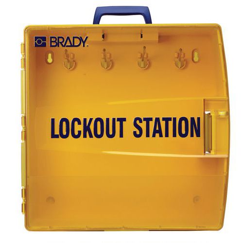 Přenosná skříňka na blokovací mechanismy Brady Přenosná stanice pro uložení visacích zámků