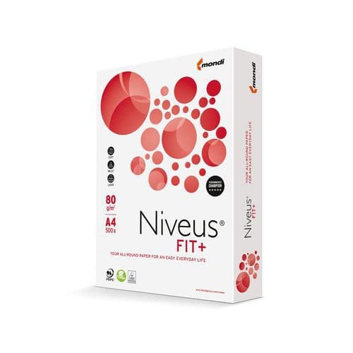 Xerografický papír Niveus Fit+ Multifunkční papír vhodný pro každodenní kopírování a tisk.<br />Certifikován pro archivaci ISO 9706.<br />PEFC - vyroben šetrně k životnímu prostředí.