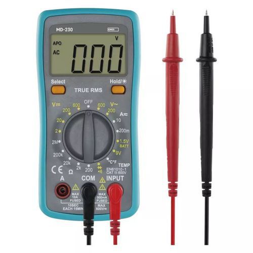 Multimetr Emos MD-230 Multimetr pro běžnou údržbu elektrických zařízení a budování el. rozvodů určený pro hobby použití.<br />Funkce True RMS pro měření efektivní hodnoty libovolných střídavých nesinusových signálů proudu a napětí.<br />Manuální nastavení rozsahu.<br />Možnost testování spojitosti obvodů a diod a provádění kontroly baterií. <br />Měření teploty v rozsahu -40 °C až 300 °C.<br />Záznam stálého zobrazení naměřené hodnoty Data Hold.<br />Podsvícený displej