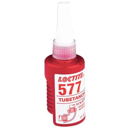 Závitové těsnění Loctite 577 Pro zajištění těsnění kovových závitových trubek a spojovacích dílů za účelem zamezení úniku kapalin či plynů a při mechanických opravách.<br />Poskytuje okamžité utěsnění při nízkých teplotách