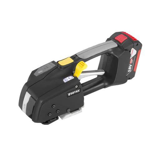 Akumulátorový páskovač Zapak ZP93 Ruční aku páskovač pro použití s polypropylenovou nebo polyesterovou páskou šíře 12 - 16 mm.<br />Automatické napnutí pásky na nastavenou hodnotu a její následné svaření