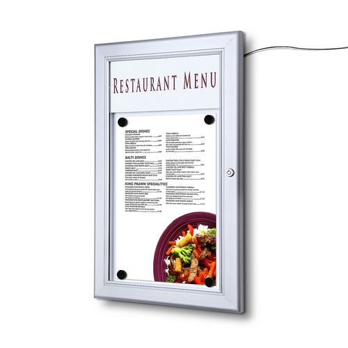 Osvětlená magnetická vitrína Menu