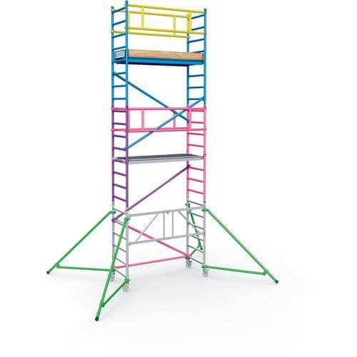 Nasazovací rámy 2 m Zarges PaxTower 1T Nasazovací rámy slouží jako příslušenství pro navýšení lešení PaxTower 1T.<br />Fialově označené části.