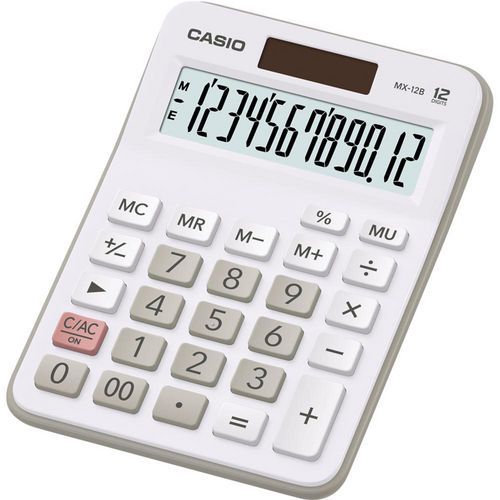 Kalkulačka Casio MX 12 B WE Stolní kalkulačka s velkým 12místným LCD displejem s plastovými tlačítky.<br />Opravné tlačítko