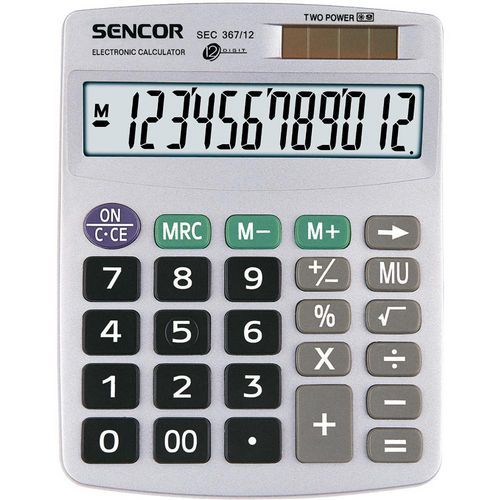 Kalkulačka Sencor SEC 367/12 Dual Stolní Sencor kalkulačka s 12místným LCD displejem.<br />Výpočet marže
