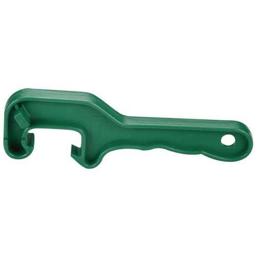 Plastový klíč na sudy Manutan Expert Plastový klíč pro povolování nebo utahování 2" a 3/4" sudových kovových zátek.