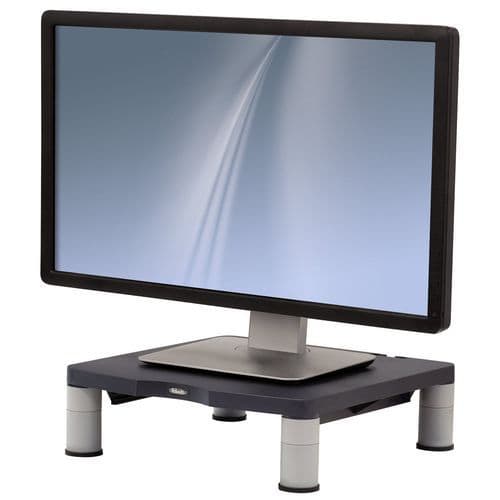 Stojan pod monitor Fellowes STANDARD Stojan pod monitor Fellowes STANDARD Stojan pod monitor s možností regulace výšky. Určen pro monitory LCD / TFT do velikosti 17" a maximální hmotnosti do 27 kg. Kryty nožiček zabraňují poškrábaní povrchu a zajišťují dobrou stabilitu. Doporučena Mezinárodní akademií pro ergonomické produkty FIRA.